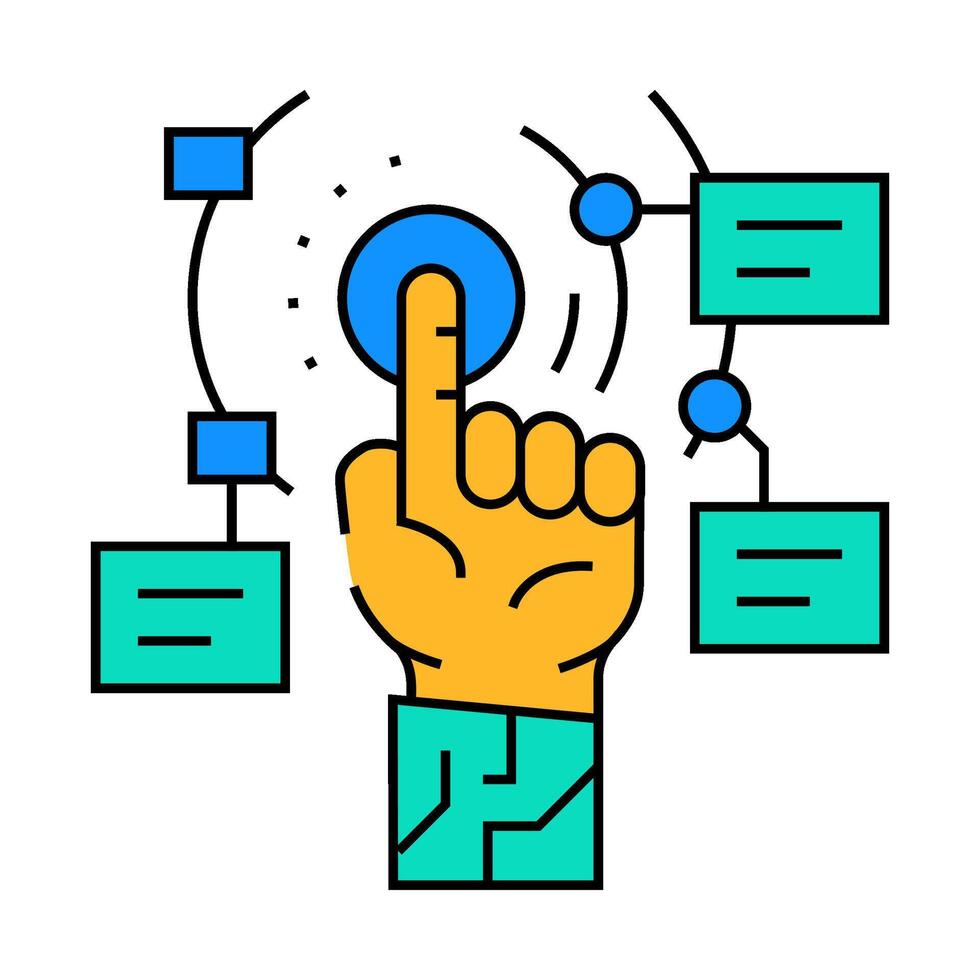 cutting edge technology tech enthusiast icon color illustration vector